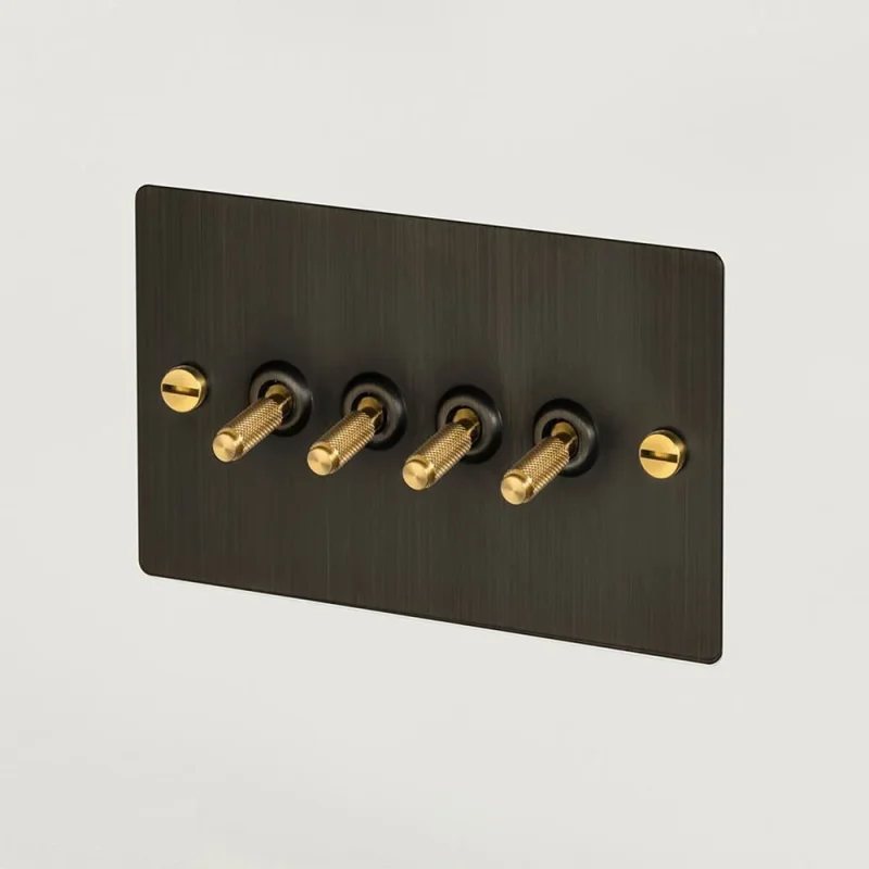 4g toggle switch smoked bronze brass finish easy install