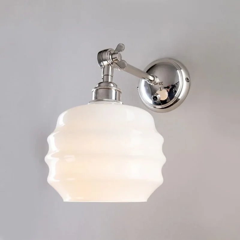 adjustable arm opal wall light retro electric design