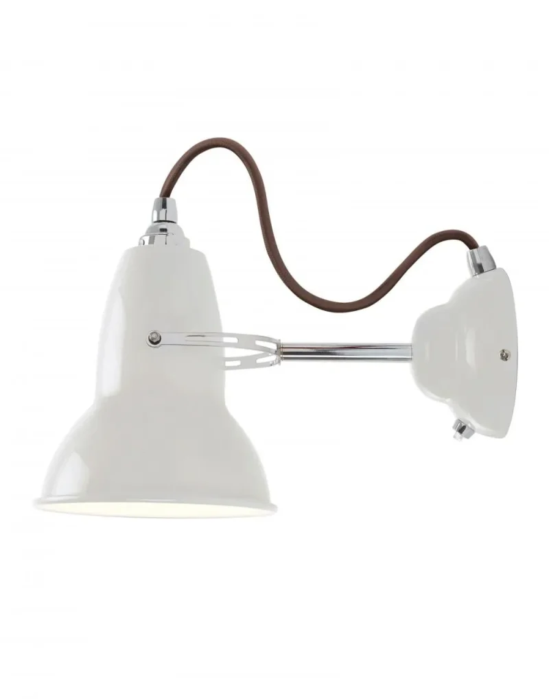 b stock linen white anglepoise 1227 short wall light pair