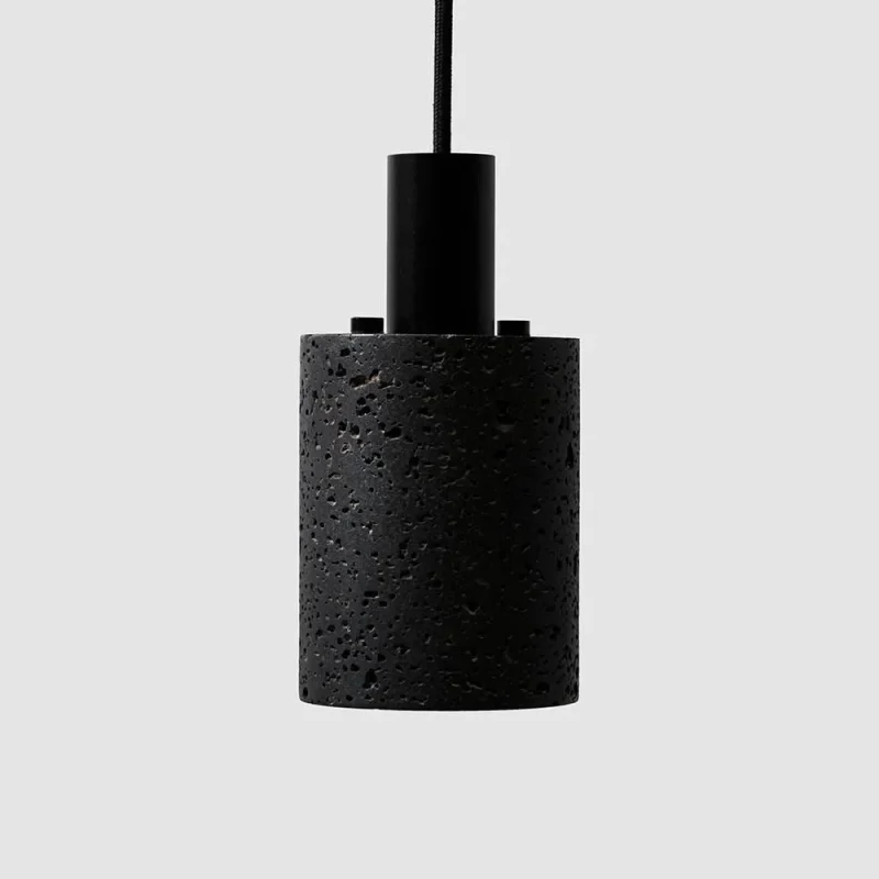 bentu n pendant light lava stone black aluminum