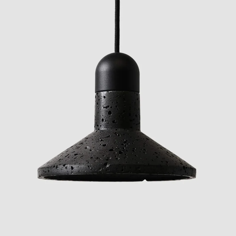 black lava stone pendant light minimalist design