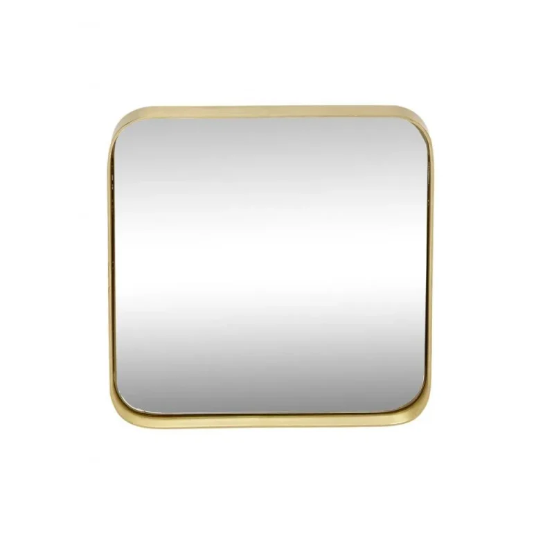 brass square mirror small polished finish for home decor