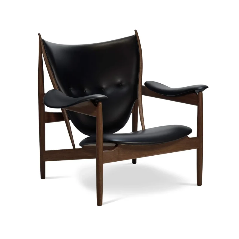 finn juhl chieftain chair 75th anniversary smoked oak black leather