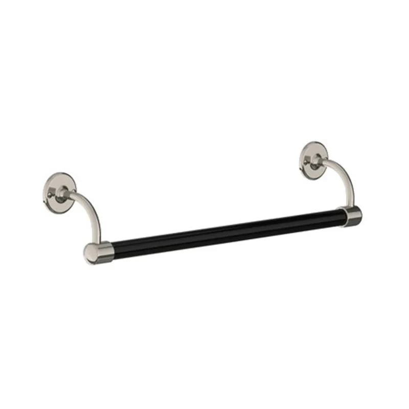 lefroy brooks bk4507 black stove enamel towel bar silver nickel