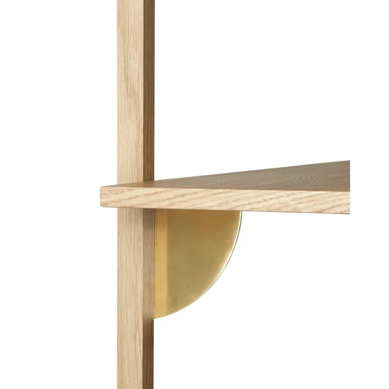 natural oak brass sector shelf triple wide ferm living outlet