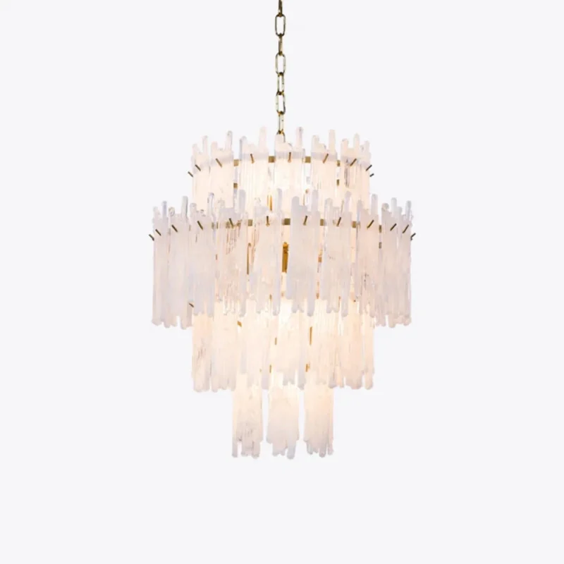 white frieze chandelier